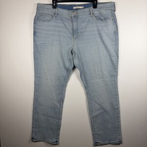 Levis Classic Straight Jeans Women’s Plus Size 22 Mid Rise Denim Light Wash